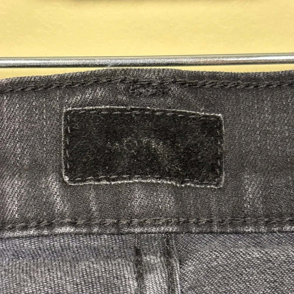 MOTHER Hustler Ankle Fray Jeans Not Guilty Black Women Size 26 High Waist‎ Denim